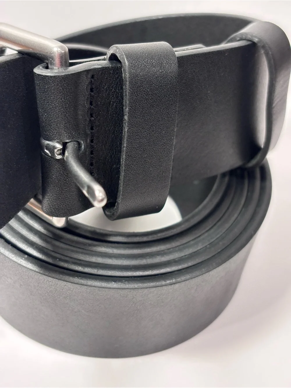 Polo Ralph Lauren Leather Belt Men’s Sz 56/140 Black Roller Silver Buckle NEW